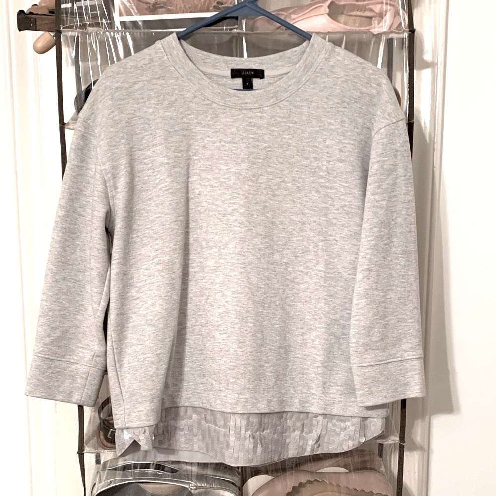 J. Crew Sequin Hemmed Crewneck Sweater - Women’s Size Small Like-NEW!